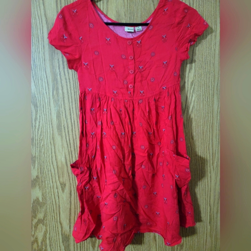 Mudd Red Owl Print Dress Girls Size 12